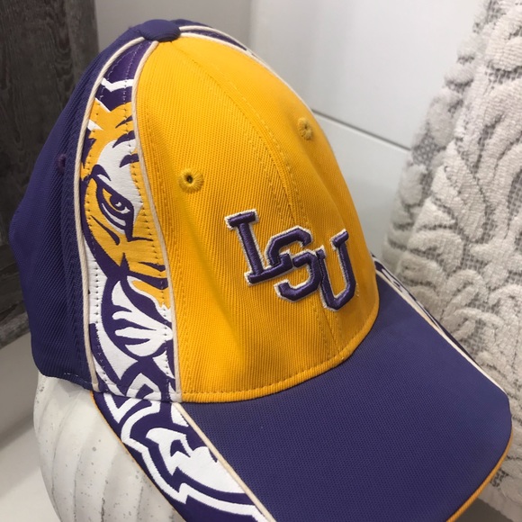 VINTAGE LSU Tigers Hat Cap Stretch fit Multiple Embroidery College Football - Picture 4 of 10